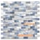 VAOVI Kitchen Tiles Backsplash Peel and Stick Metal Sticky Brick Mosaic Wall Stickers Bathroom Waterproof10TilesBlue