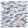 VAOVI Kitchen Tiles Backsplash Peel and Stick Metal Sticky Brick Mosaic Wall Stickers Bathroom Waterproof10TilesBlue