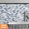 VAOVI Kitchen Tiles Backsplash Peel and Stick Metal Sticky Brick Mosaic Wall Stickers Bathroom Waterproof10TilesBlue