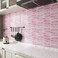 VaryStyle Long Hexagon Peel and Stick Backsplash Stick on Tiles for Kitchen Backsplash Gradient Pink Mosaic Wall Tiles Renter Friendly Removable Back Splashes for Renters Bathroom 12x12 6Sheet