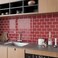 VEELIKE Red Peel and Stick Backsplash Waterproof Subway Kitchen Backsplash Red Peel and Stick Tile 6 Sheets Removable Renter Friendly Backsplash Stick on Tiles for Kitchen Wall Bathroom 12x12