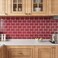 VEELIKE Red Peel and Stick Backsplash Waterproof Subway Kitchen Backsplash Red Peel and Stick Tile 6 Sheets Removable Renter Friendly Backsplash Stick on Tiles for Kitchen Wall Bathroom 12x12