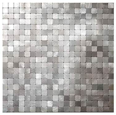 XUANINY 5Sheet Peel and Stick Metal Backsplash Tiles Silver Frosted Surface Square Aluminum Mosaic Sticker for Kitchen Wall Bathroom1161x1161 Per SheetPack of 5pcs Silver Grey