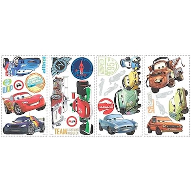 RoomMates Disney Pixar Cars 2 Peel and Stick Wall Decals Vinyl Removable Repositionable No Sticky Residue For Smooth Surfaces