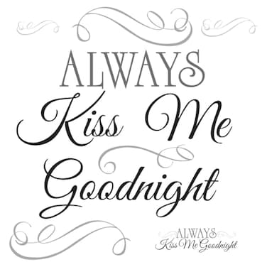 RoomMates Roommates Always Kiss Me Goodnight Black Quote Peel and Stick Wall Decals Vinyl Made in USA