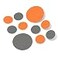 DecalVenue.com Orange Grey Vinyl Wall Decals 30 Decals Polka Dots Stickers Removable Adhesive Safe on Smooth or Textured Walls Round Circles Bathroom Kids Room Birthday Gift Nursery Decor Peel and Sti