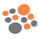 DecalVenue.com Orange Grey Vinyl Wall Decals 30 Decals Polka Dots Stickers Removable Adhesive Safe on Smooth or Textured Walls Round Circles Bathroom Kids Room Birthday Gift Nursery Decor Peel and Sti