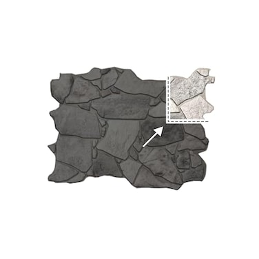 CONCORD WALLCOVERINGS Sample RetroArt 3D Faux Stone Wall Panel Grey Wild Boulder Lightweight PVC Sheet 10 x 10 for Display Purposes only Not a Full Panel 562WG