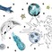 Tempaper Kids White Galaxy Designer Removable Peel and Stick Borders and Stripes