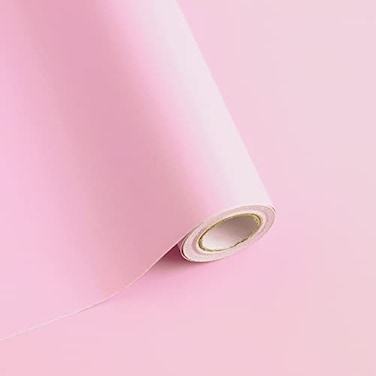 Safiyya 393x177 Pink Peel and Stick Wallpaper Solid Color Contact Paper Self Adhesive Removable Wallpaper for Wall Covering Vinyl Roll