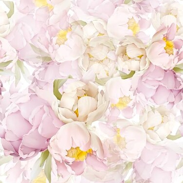 AROMMO Pink Peony Blossom Large Floral Peel and Stick Wallpaper 177x118