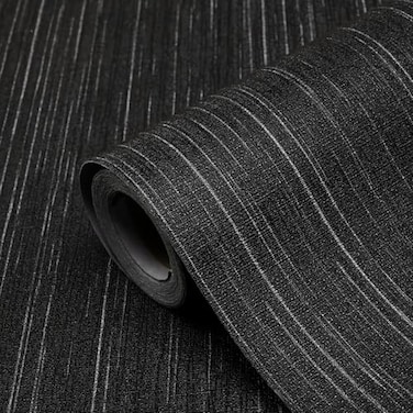Biyoee Black Grasscloth Peel and Stick Wallpaper Texture Contact Paper 157 X 120 SelfAdhesive Linen Removable Wallpaper Cabinets Counter Top Liners