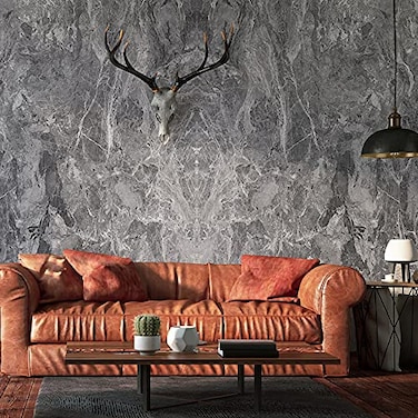 burgeliy Grey Marble Vinyl Wrap Protector Auto Modification Wallpaper 24x80 Classic Style Waterproof HeatResistant3D Thickened Peel and Stick Countertops Cabinets Self Adhesive Tint Film