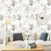 Caltero Beige Floral Peel and Stick Wallpaper 173 x 236 Removable Olive Eucalyptus Leaves Wallpaper for Cabinets and Walls