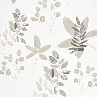 Caltero Beige Floral Peel and Stick Wallpaper 173 x 236 Removable Olive Eucalyptus Leaves Wallpaper for Cabinets and Walls