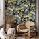 Danmyho Birds Self Adhesive Wallpaper Lemon Floral Peel and Stick Wallpaper Black Boho Waterproof Removable Contact Paper for Wall Home Decor 177x118