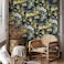 Danmyho Birds Self Adhesive Wallpaper Lemon Floral Peel and Stick Wallpaper Black Boho Waterproof Removable Contact Paper for Wall Home Decor 177x118