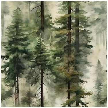HAOKHOME Forest Peel and Stick Wallpaper Tree Wall Paper Wood Removable for Bedroom Green Contact Paper 173in x 66ft