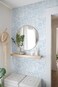 Micpolo Peel and Stick Wallpaper Boho Blue and White Floral Wallpaper for Bedroom Bathroom Removable Selfadhsive Contact Paper for Cabinets Nursery Shelf Liner 173 x 197