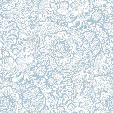 Micpolo Peel and Stick Wallpaper Boho Blue and White Floral Wallpaper for Bedroom Bathroom Removable Selfadhsive Contact Paper for Cabinets Nursery Shelf Liner 173 x 197