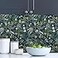 MuralPeel Vintage Blue Green Navy Leaf White Wildflower Plants Botanical Peel and Stick Wallpaper Easy Peel Off Self Adhesive Removable Stick on Wall Paper for Kitchen Renter Friendly