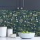 MuralPeel Vintage Blue Green Navy Leaf White Wildflower Plants Botanical Peel and Stick Wallpaper Easy Peel Off Self Adhesive Removable Stick on Wall Paper for Kitchen Renter Friendly