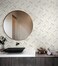 NextWall Faux Chevron Marble Tile Peel and Stick Wallpaper Metallic Gold Pearl Gray