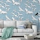 Mounting UP Peel and Stick Wallpaper for Home Decoration Kitchen White Crane Blue Wallpaper Removable Vinyl Self Adhesive Shelf Paper Drawer Liner Roll House Workshop Office 173 x 118 TH80963