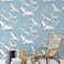 Mounting UP Peel and Stick Wallpaper for Home Decoration Kitchen White Crane Blue Wallpaper Removable Vinyl Self Adhesive Shelf Paper Drawer Liner Roll House Workshop Office 173 x 118 TH80963