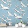 Mounting UP Peel and Stick Wallpaper for Home Decoration Kitchen White Crane Blue Wallpaper Removable Vinyl Self Adhesive Shelf Paper Drawer Liner Roll House Workshop Office 173 x 118 TH80963