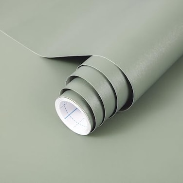 practicalWs Sage Green Wallpaper Stick and Peel Green Contact Paper 177 x 3937 Removable Wallpaper SelfAdhesive Vinyl Solid Wall Paper for Bedroom Kitchen Cabinets