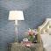 RoomMates Waverly RMK11893RL Tabby Peel and Stick Wallpaper 18 in x 1886 ft Easy Application No Sticky Residue Blue and Taupe