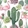 VEELIKE 177x354 Flamingo Cactus Peel and Stick Wallpaper Green Cacti Succulent Floral Wallpaper Removable Self Adhesive Wall Mural Decorative Contact Paper for Bathroom Nursery Decor Cabinets