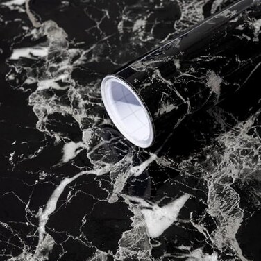 Arthome WALL Arthome Black Marble Contact Paper Peel and Stick Black Paper Self Adhesive Wallpaper Black Sliver 157x120