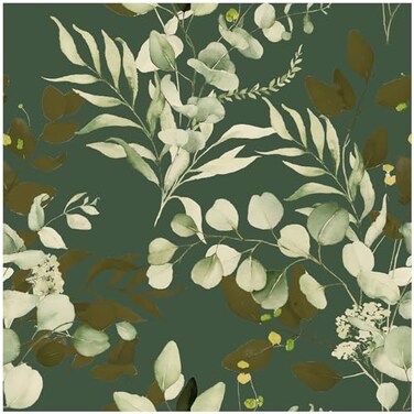 HAOKHOME Peel and Stick Wallpaper Boho Sage Green Eucalyptus Leaf Floral Wall Mural Home Nursery Decor Renter Friendly Wallpaper 173in x 98ft