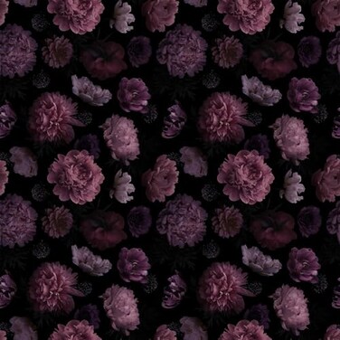 Akodm Dark Floral Peony Wallpaper Peel and Stick Removable RenterFriendly Gothic Vintage Thick Vinyl Wall Covering Waterproof 177in 708in