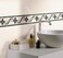 Amao Amhao 3D Mosaic Embossed Wallpaper Border Floral Wall Border Paper Peel and Stick Wall Tile Borders for Bathroom Kitchen Backsplash Sticker Black