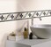 Amao Amhao 3D Mosaic Embossed Wallpaper Border Floral Wall Border Paper Peel and Stick Wall Tile Borders for Bathroom Kitchen Backsplash Sticker Black