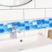 HOMETITUTE Wallpaper Border 4x196 Inch Peel and Stick Wall Border Wallpaper Border Self Adhesive Blue Mosaic Tile Wall Trim for Bathroom Kitchen Mirror Frame Sink Cabinet Backsplash Laundry Decor
