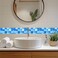 HOMETITUTE Wallpaper Border 4x196 Inch Peel and Stick Wall Border Wallpaper Border Self Adhesive Blue Mosaic Tile Wall Trim for Bathroom Kitchen Mirror Frame Sink Cabinet Backsplash Laundry Decor