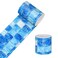 HOMETITUTE Wallpaper Border 4x196 Inch Peel and Stick Wall Border Wallpaper Border Self Adhesive Blue Mosaic Tile Wall Trim for Bathroom Kitchen Mirror Frame Sink Cabinet Backsplash Laundry Decor