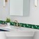 HOMETITUTE Wallpaper Border Peel and Stick Decorative Wall Trim Self Adhesive Green Mosaic Accent Strip for Bathroom Kitchen Mirror Frame Sink Edge Laundry Area 4x196 Inch Emerald Tile Pattern Design