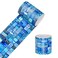 HOMETITUTE Wallpaper Border Peel and Stick Decorative Wall Trim Self Adhesive Mosaic Tile Accent Strip for Bathroom Kitchen Laundry Room Pool Area Mirror Frame Sink Edge Blue Wall Decor 4x196 Inch