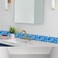 HOMETITUTE Wallpaper Border Peel and Stick Decorative Wall Trim Self Adhesive Mosaic Tile Accent Strip for Bathroom Kitchen Laundry Room Pool Area Mirror Frame Sink Edge Blue Wall Decor 4x196 Inch