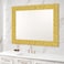 WESTICK Gold Glitter Bulletin Board Border Decorative Yellow Golden Glitter Wallpaper Border Peel and Stick Chunky Sparkle Gold Mirror Frame Border for Bathroom Classroom Office 4 x 160