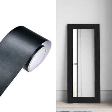 Yija Metallic Color Self Adhesive 3D Peel and Stick Waterproof Wall Border Easy to Apply Kitchen Bathroom Tiles Sticker 42x1968 inch Black