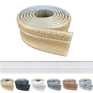 YLL YLL Crown Molding Peel and Stick 3D Wall Edging Foam Baseboard Flexible Moulding Trim Self Adhesive Wallpaper Border Mirror Border Wall Lines Gold 2PCS178