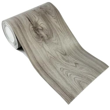 DESOMINOR 328FT Brown Grey Border Peel Stick Wood Grain Wallpaper Border Removable Waterproof Bathroom Mirror Frame Sticker Grey