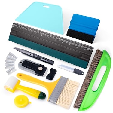 FOSHIO Wallpaper Smoothing Tools Kit Wallpaper Tools with Squeegee Smoother Seam Roller Paste Brush Wallpaper Smoothing Brush for Peel Stick Wallpaper Contact Paper Window Film Application Kit
