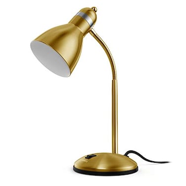 LEPOWER Metal Desk Lamp Adjustable Goose Neck Table Lamp EyeCaring Study Desk Lamps for Bedroom Study Room and Office Gold
